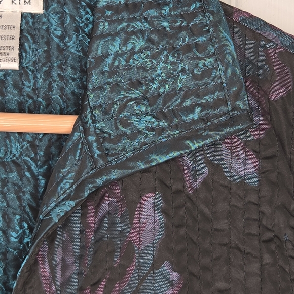 Patty Kim Womens Vintage Floral Quilted Reversible Button Front Jacket Medium - Picture 5 of 8